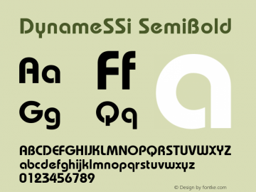 DynameSSi SemiBold Macromedia Fontographer 4.1 8/1/95 Font Sample