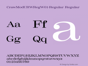 CrawModURWReg W01 Regular Version 1.00 Font Sample