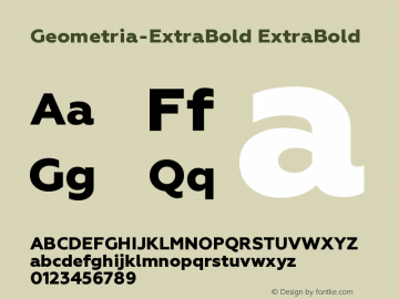 Geometria-ExtraBold Version 1.000图片样张