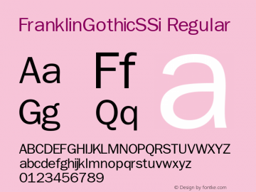 FranklinGothicSSi Regular Macromedia Fontographer 4.1 8/2/95图片样张