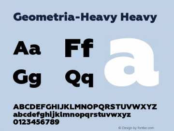 Geometria-Heavy Version 1.000 Font Sample