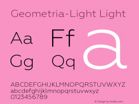 Geometria-Light Version 1.000 Font Sample