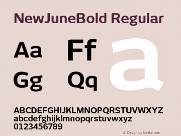 NewJuneBold Version 1.000 1999 initial release Font Sample