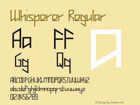 Whisperer Version 1.00;September 15, 2017;FontCreator 11.0.0.2403 64-bit图片样张