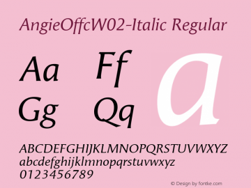 Angie Offc W02 Italic Version 7.504图片样张