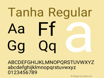 Tanha Version 0.6 Font Sample