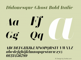 Didonesque Ghost Bold Italic Version 1.000;PS 001.000;hotconv 1.0.88;makeotf.lib2.5.64775 Font Sample