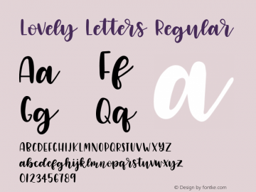Lovely Letters Regular Version 1.000;PS 001.000;hotconv 1.0.88;makeotf.lib2.5.64775图片样张