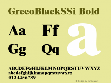 GrecoBlackSSi Bold Macromedia Fontographer 4.1 8/3/95图片样张