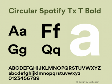 CircularSpotifyTxT-Bold Version 1.001; build 0004 Font Sample