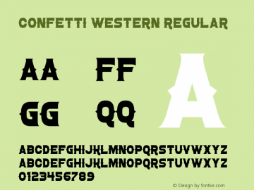 Confetti Western Version 1.00;September 19, 2017;FontCreator 11.0.0.2403 64-bit Font Sample