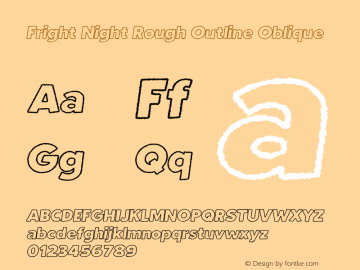 Fright Night Rough Outline Oblique Version 1.000;PS 001.000;hotconv 1.0.88;makeotf.lib2.5.64775 Font Sample