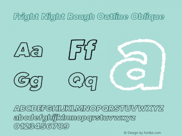 Fright Night Rough Outline Oblique Regular Version 1.000;PS 001.000;hotconv 1.0.88;makeotf.lib2.5.64775图片样张