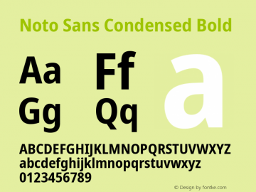Noto Sans Condensed Bold Version 2.000;GOOG;noto-source:20170915:90ef993387c0; ttfautohint (v1.7) Font Sample