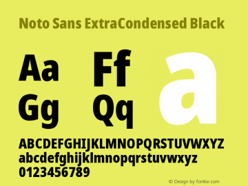 Noto Sans ExtraCondensed Black Version 2.000;GOOG;noto-source:20170915:90ef993387c0图片样张