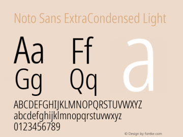 Noto Sans ExtraCondensed Light Version 2.000;GOOG;noto-source:20170915:90ef993387c0; ttfautohint (v1.7) Font Sample