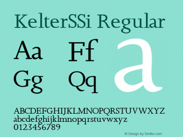 KelterSSi Regular Macromedia Fontographer 4.1 8/3/95图片样张