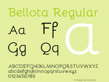 Bellota Version 2.500 Font Sample