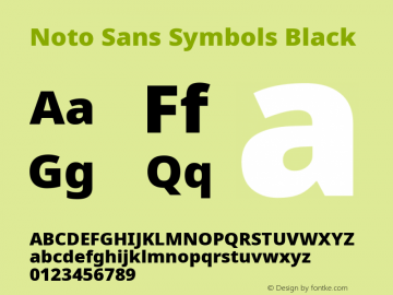 Noto Sans Symbols Black Version 2.000;GOOG;noto-source:20170915:90ef993387c0; ttfautohint (v1.7) Font Sample