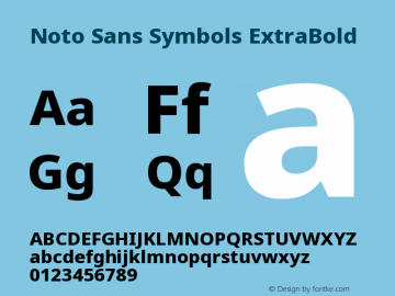 Noto Sans Symbols ExtraBold Version 2.000;GOOG;noto-source:20170915:90ef993387c0 Font Sample