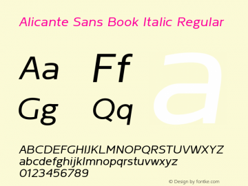 Alicante Sans Book Italic Version 1.00图片样张