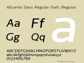 AlicanteSans-RegularItalic Version 1.00图片样张