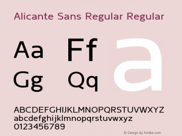 AlicanteSans-Regular Version 1.00 Font Sample