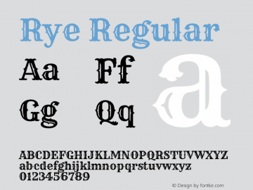 Rye Regular Version 1.001图片样张