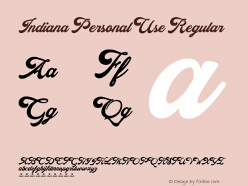 Indiana Personal Use Regular Version 1.000图片样张