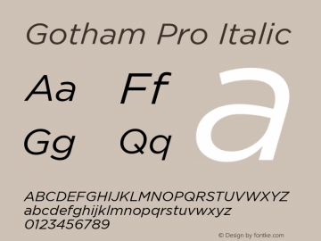 GothamPro-Italic Version 1.001图片样张