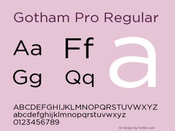 GothamPro Version 1.001 Font Sample