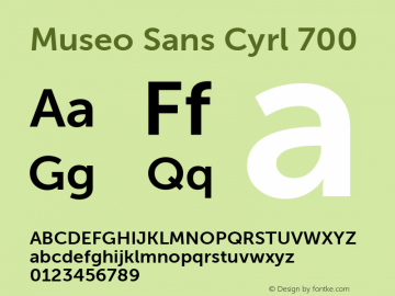 Museo Sans Cyrl 700 Regular Version 1.023 Font Sample