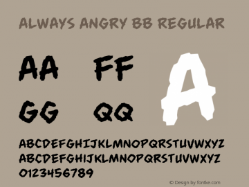 Always Angry BB Version 1.00 February 4, 2016, initial release Font Sample