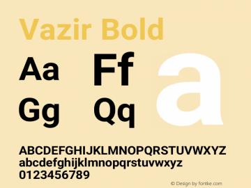 Vazir Bold Version 15.1.0 Font Sample
