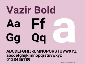 Vazir Bold Version 15.1.0 Font Sample