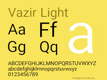 Vazir Light Version 15.1.0 Font Sample