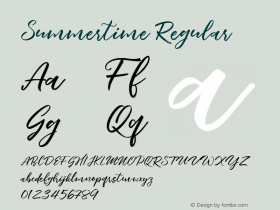 Summertime Regular Version 1.000 Font Sample