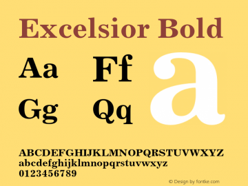 Excelsior Bold Version 2.025;PS 002.000;hotconv 1.0.51;makeotf.lib2.0.18671 Font Sample