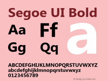 Segoe UI Bold Version 5.05 Font Sample