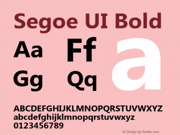 Segoe UI Bold Version 5.05图片样张