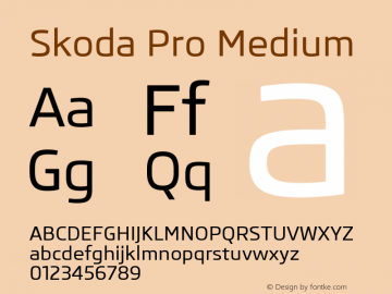 Skoda Pro Medium Final Version 1.001 Autohinted Font Sample