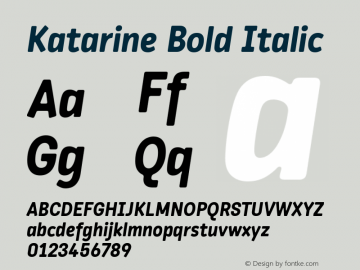 Katarine Bold Italic Version 2.000图片样张