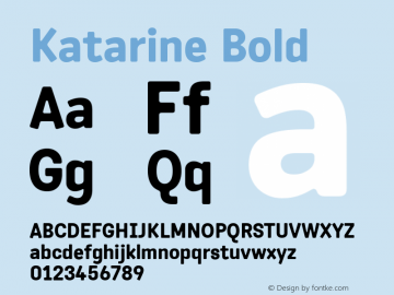 Katarine Bold Version 2.000 Font Sample