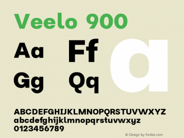 Veelo 900 Version 1.000;PS 001.000;hotconv 1.0.88;makeotf.lib2.5.64775 Font Sample