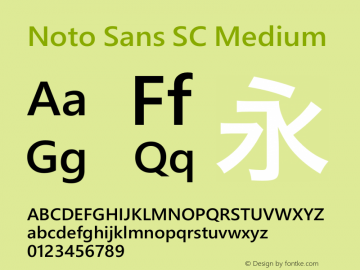Noto Sans SC Medium Version 0.00 May 4, 2016 Font Sample