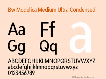 Bw Modelica Medium Ultra Condensed Version 2.000;PS 002.000;hotconv 1.0.88;makeotf.lib2.5.64775 Font Sample
