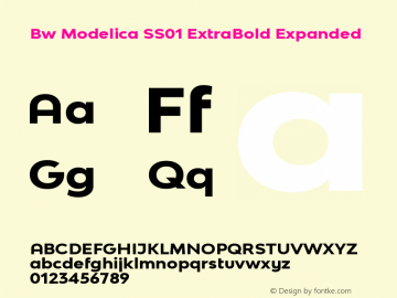 Bw Modelica SS01 ExtraBold Expanded Version 2.000;PS 002.000;hotconv 1.0.88;makeotf.lib2.5.64775 Font Sample