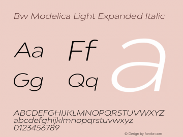 Bw Modelica Light Expanded Italic Version 2.000;PS 002.000;hotconv 1.0.88;makeotf.lib2.5.64775图片样张