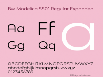 Bw Modelica SS01 Regular Expanded Version 2.000;PS 002.000;hotconv 1.0.88;makeotf.lib2.5.64775 Font Sample