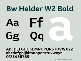 Bw Helder W2 Bold Version 1.000;PS 001.000;hotconv 1.0.88;makeotf.lib2.5.64775 Font Sample